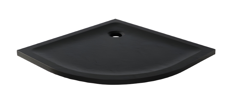 New Trendy Mild Stone Brodzik Akrylowy Półokrągy R55 80x80x4,5 Czarny (B-0579)